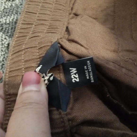 Lands' End Womens High Rise Pull On Crop Pants Chocolate Brown Linen Size22w - Picture 5 of 10